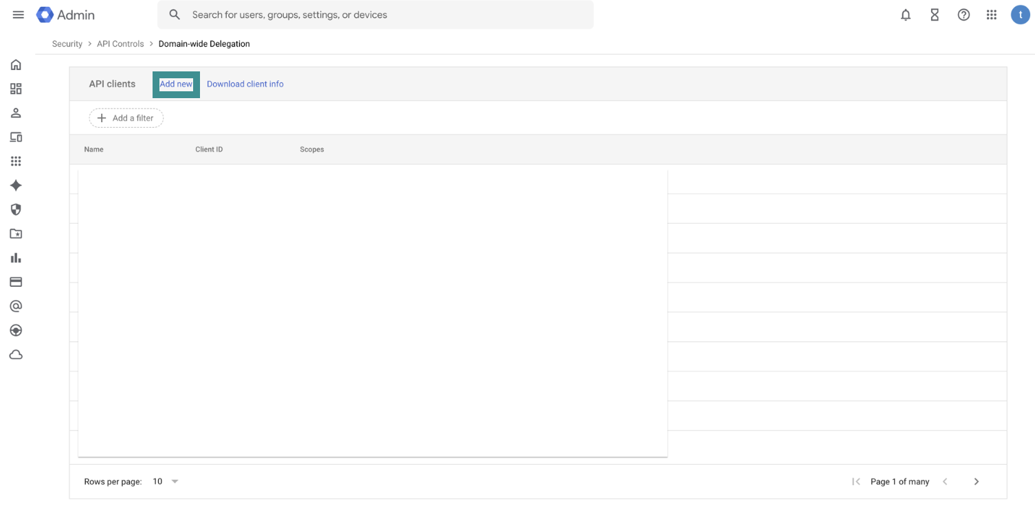 Add API scopes