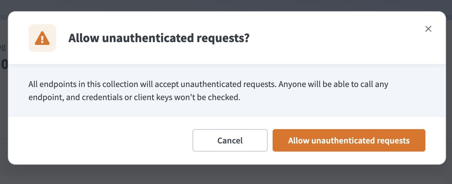 Allow unauthenticated requests