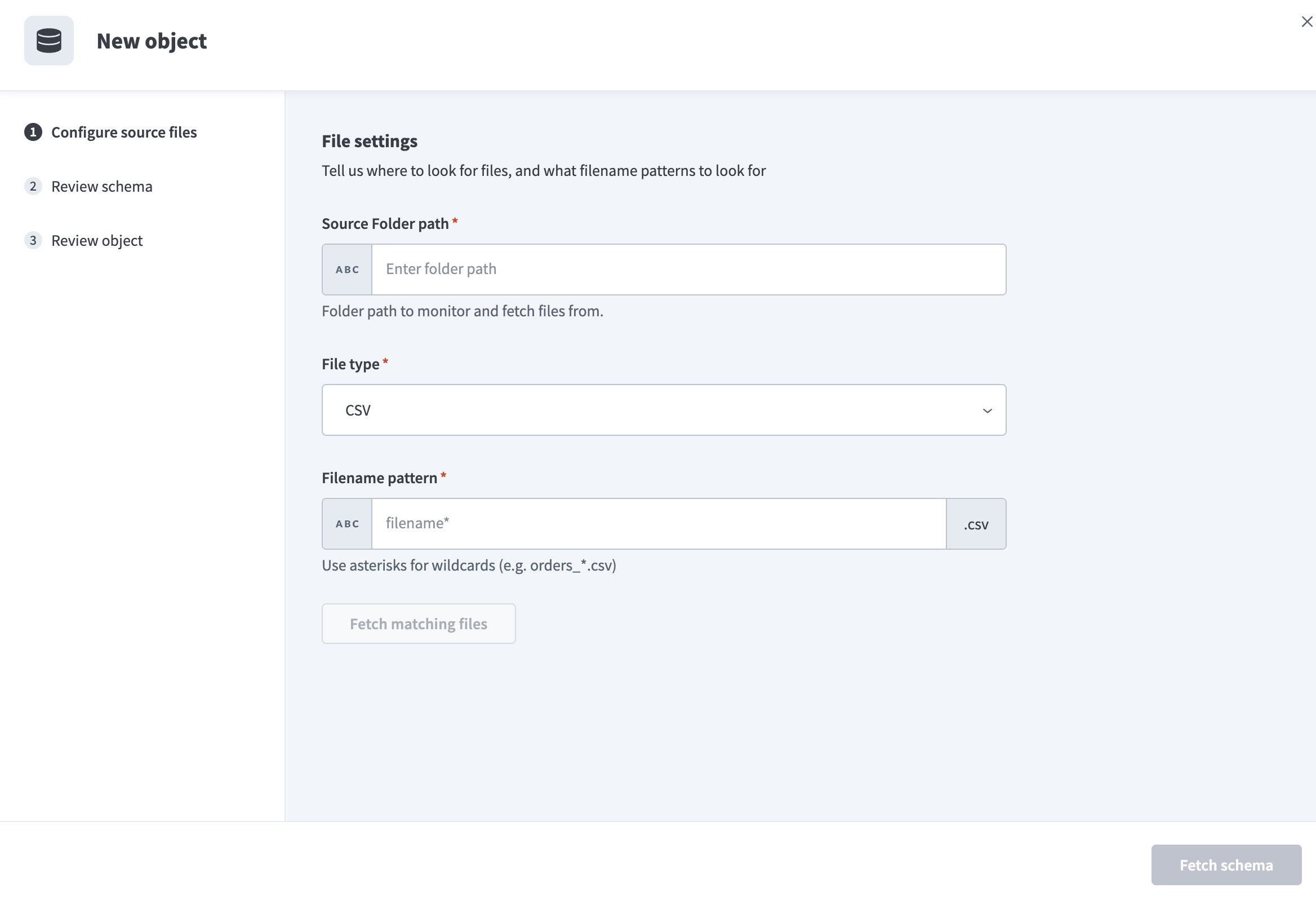 Configure file settings