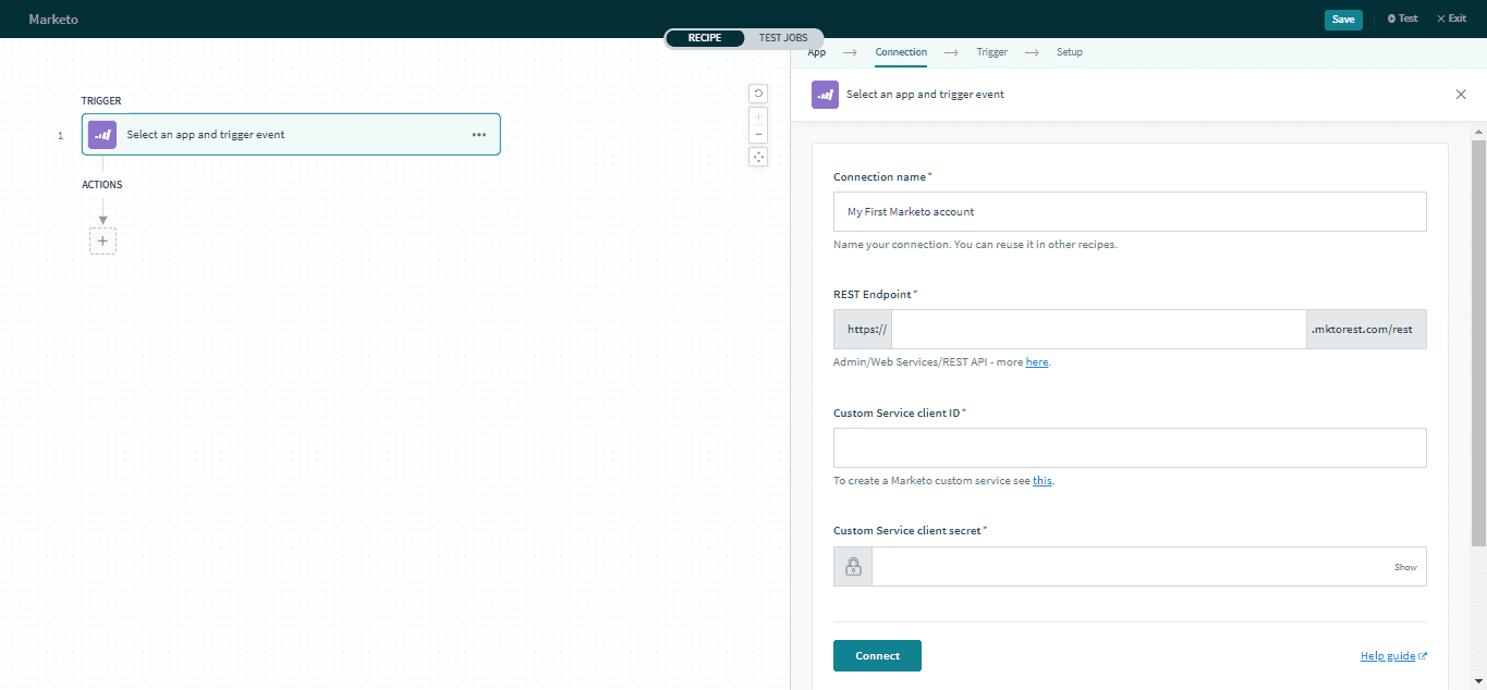 Marketo コネクションの設定