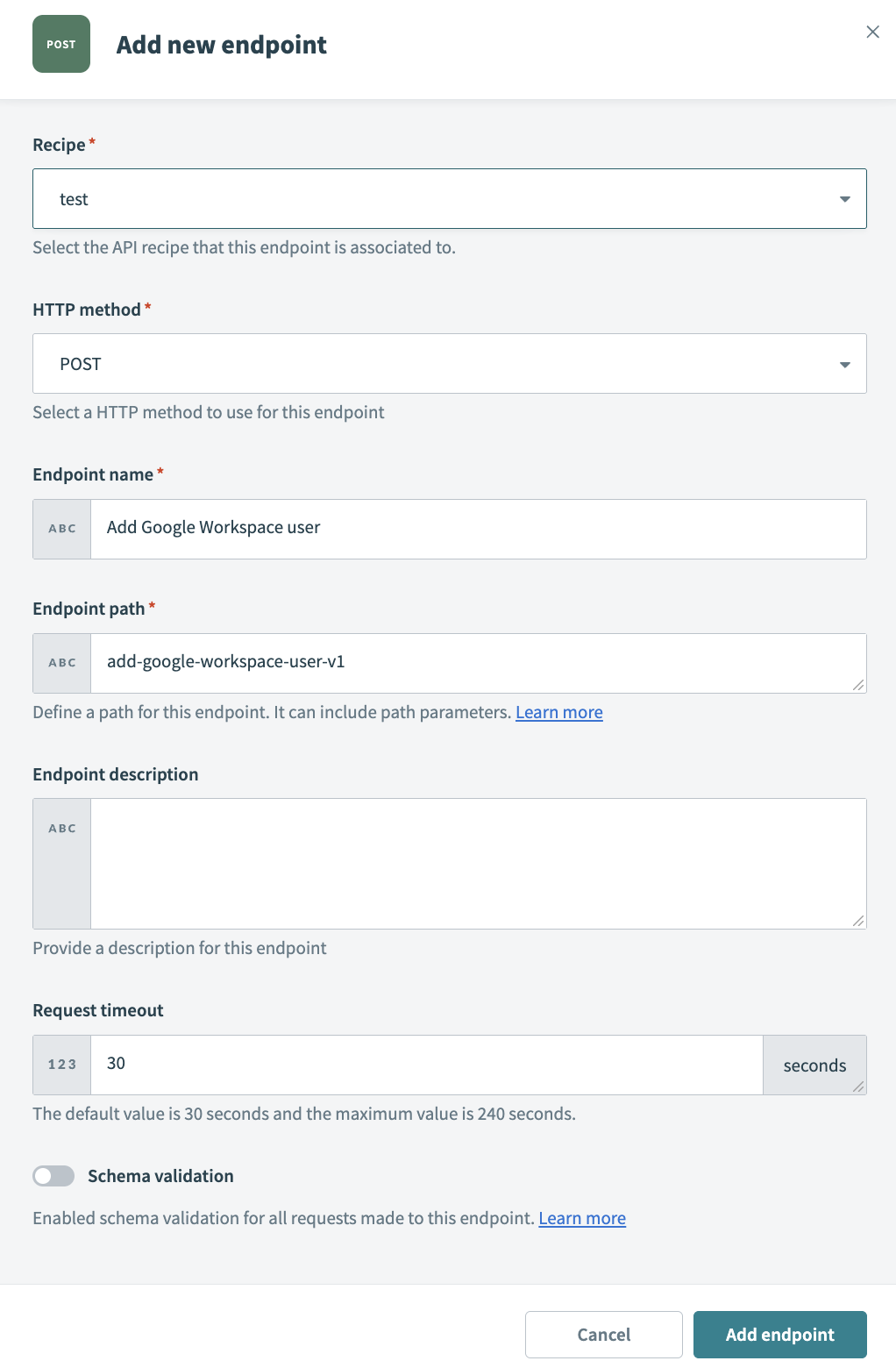 Create an endpoint