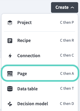 Create a new page