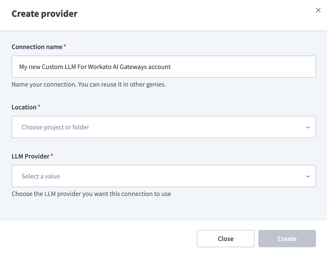 Create provider