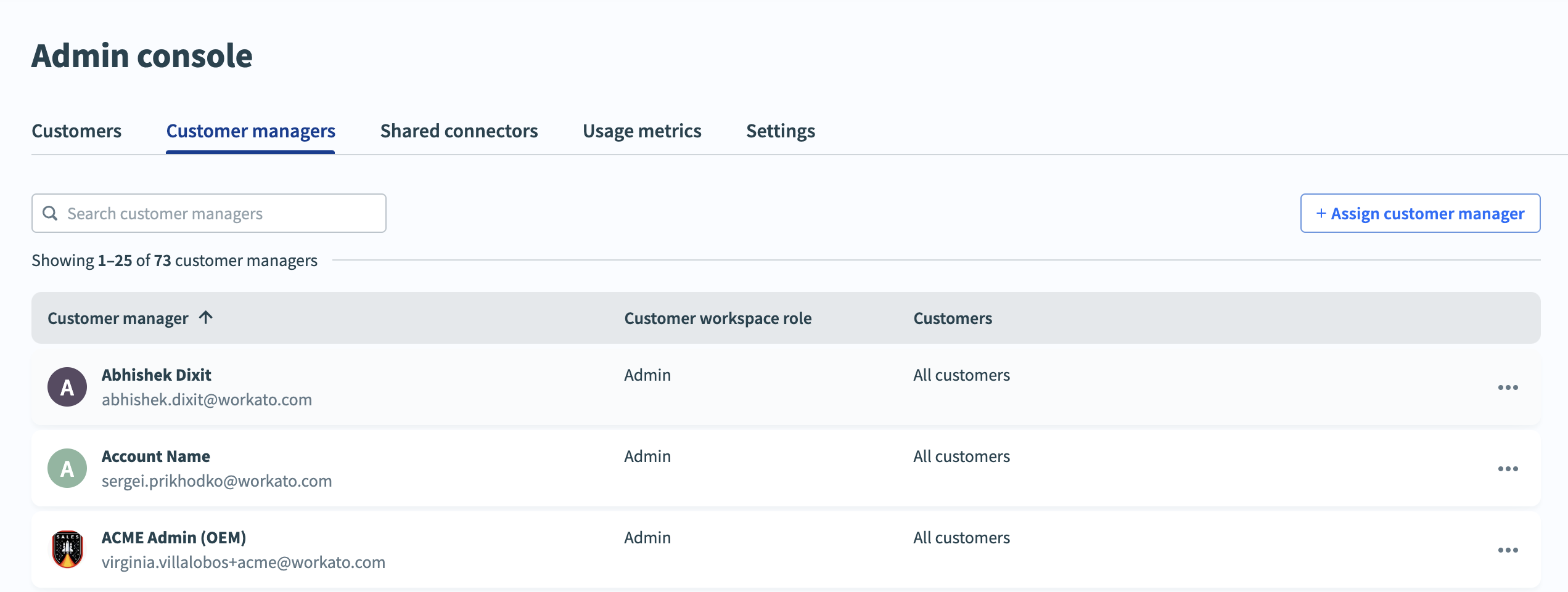 Customer managers