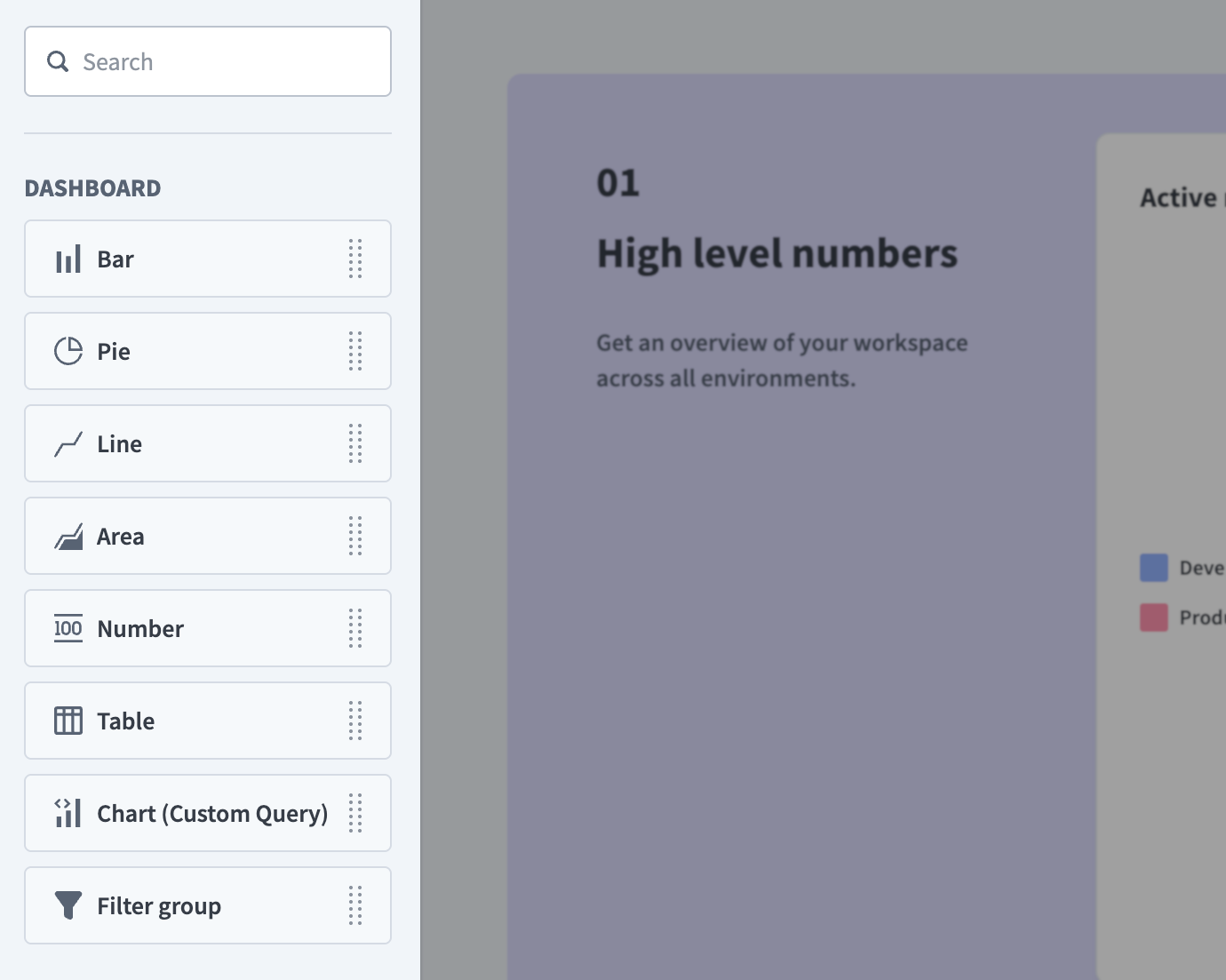 Dashboard editor with Report builder