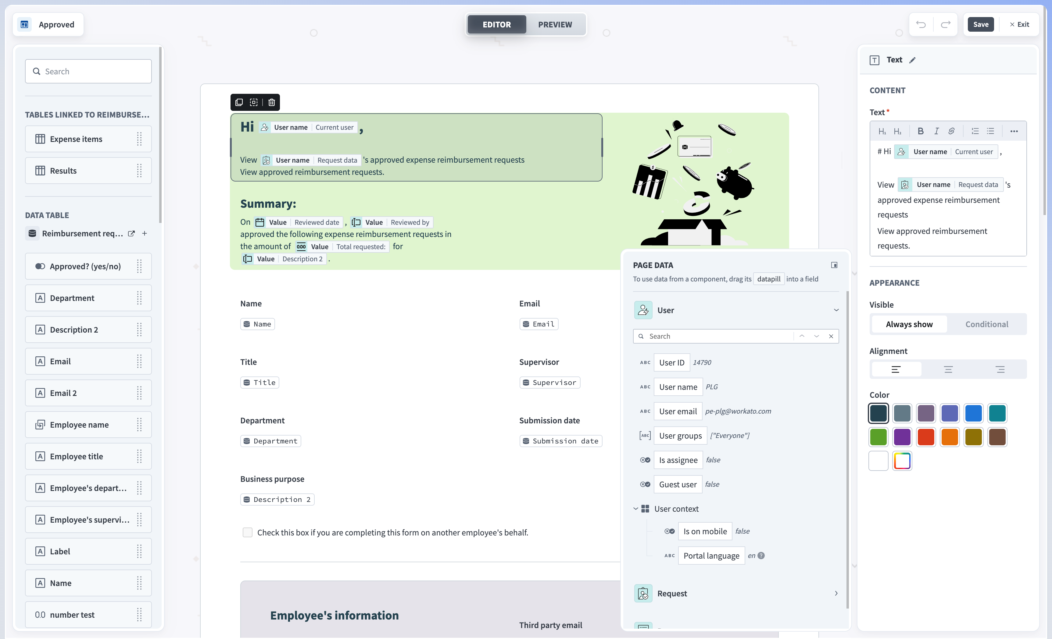 Drag and drop datapills