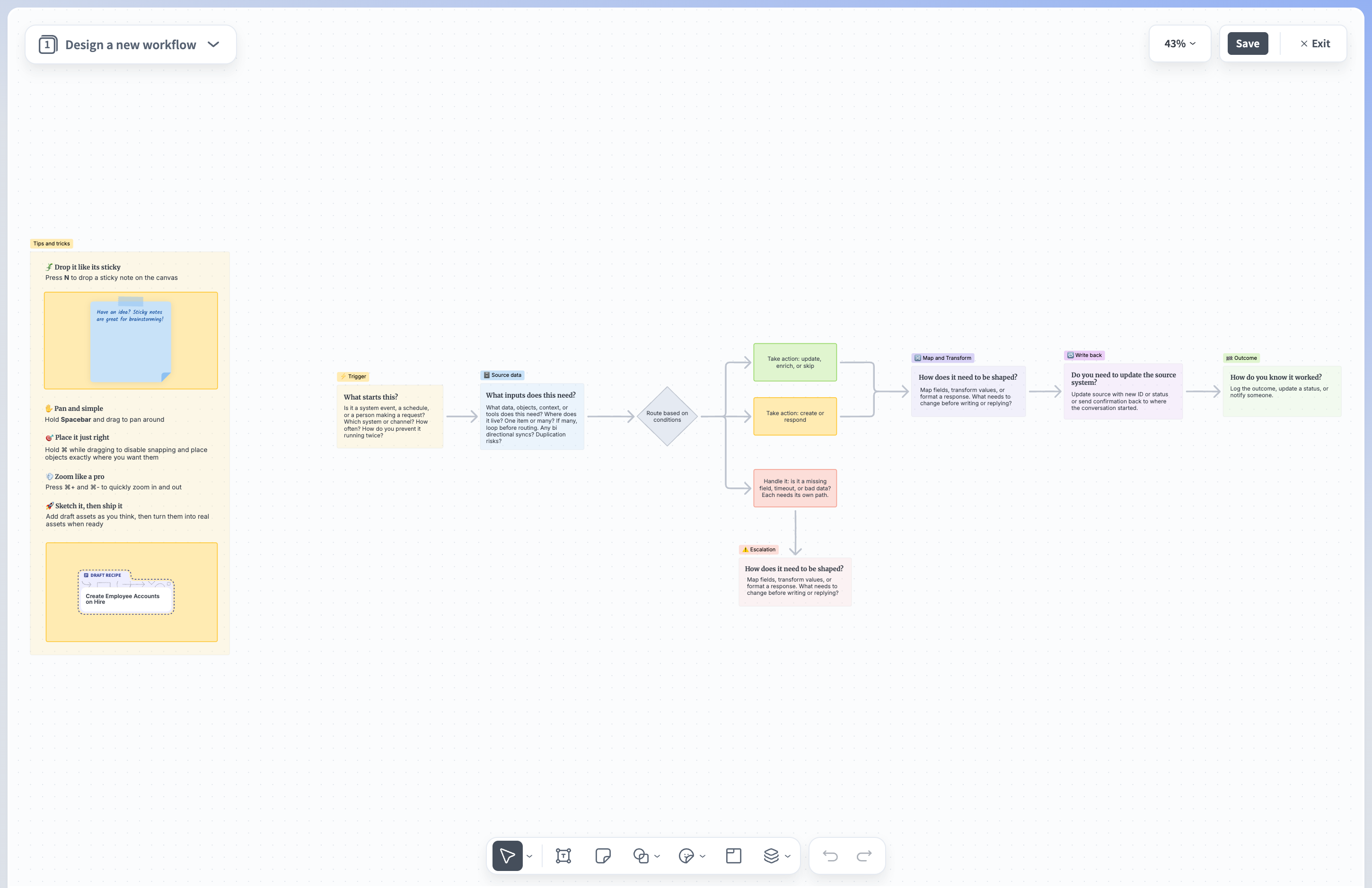 Design a new workflow