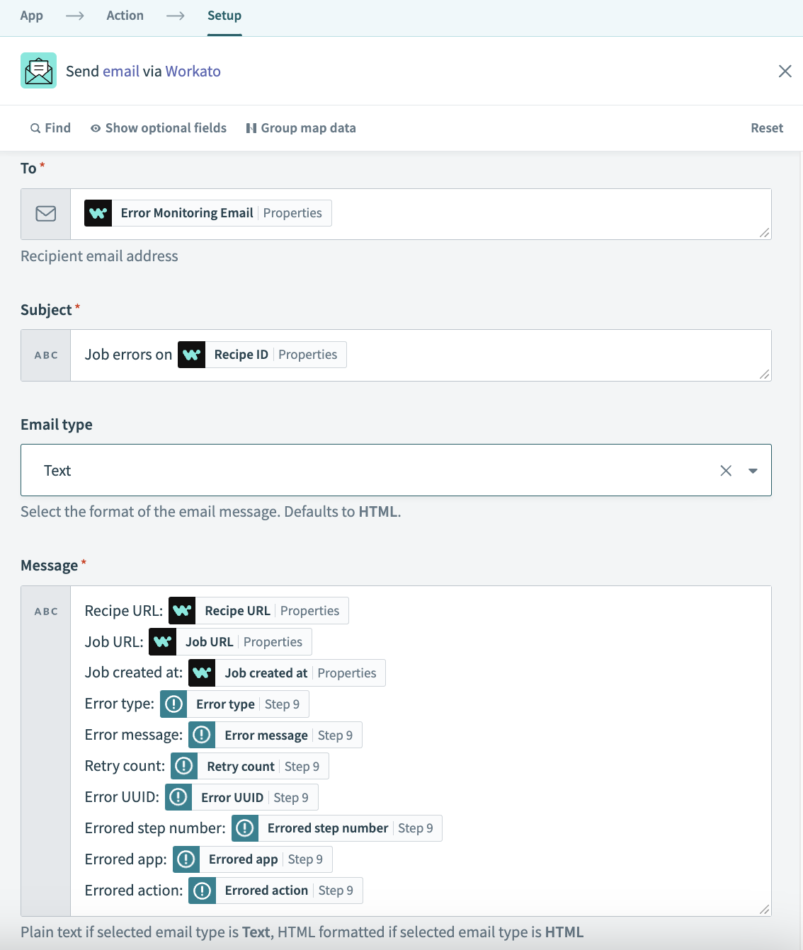 Map datapills into your email message