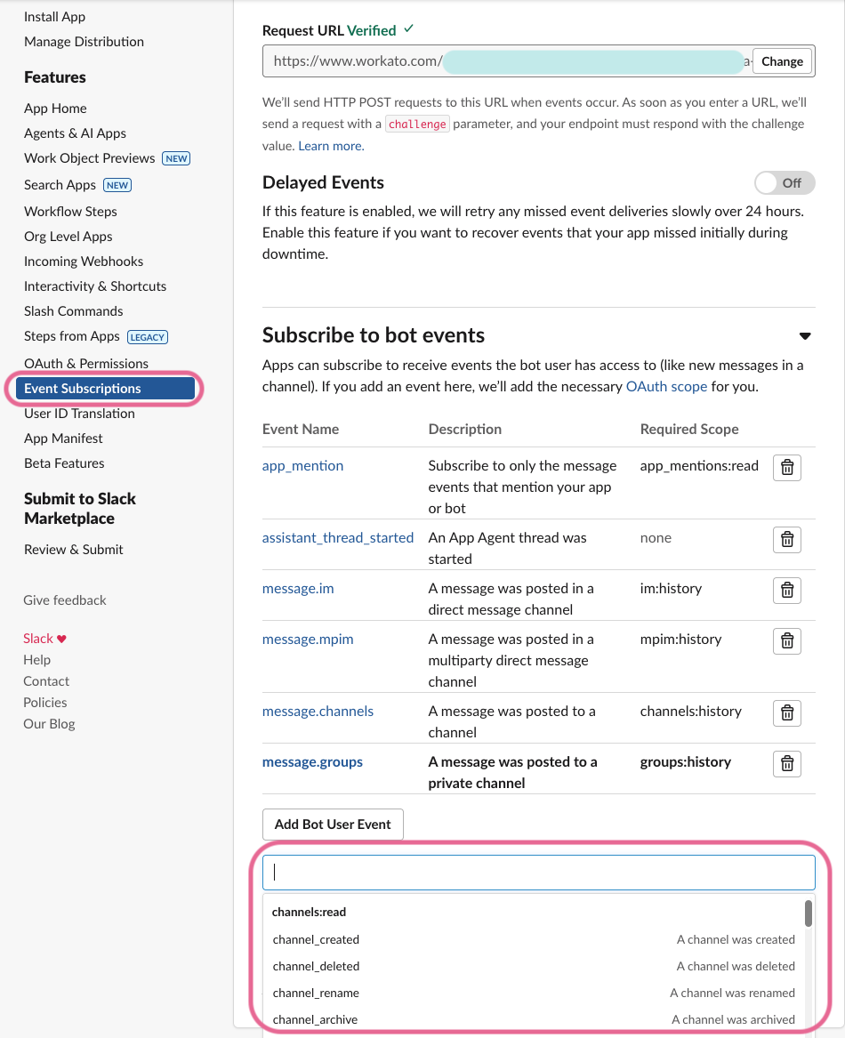 Add Event Subscriptions