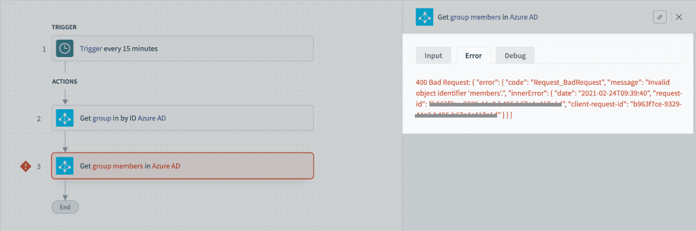 Example of 400 Bad Request error