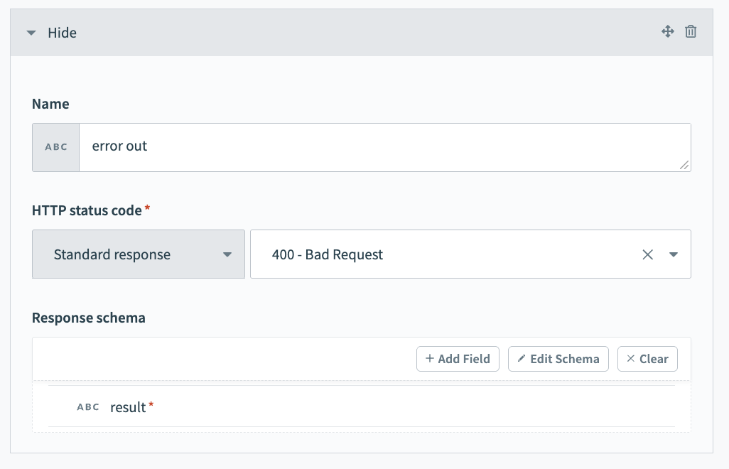 Configure 400 - Bad Request response