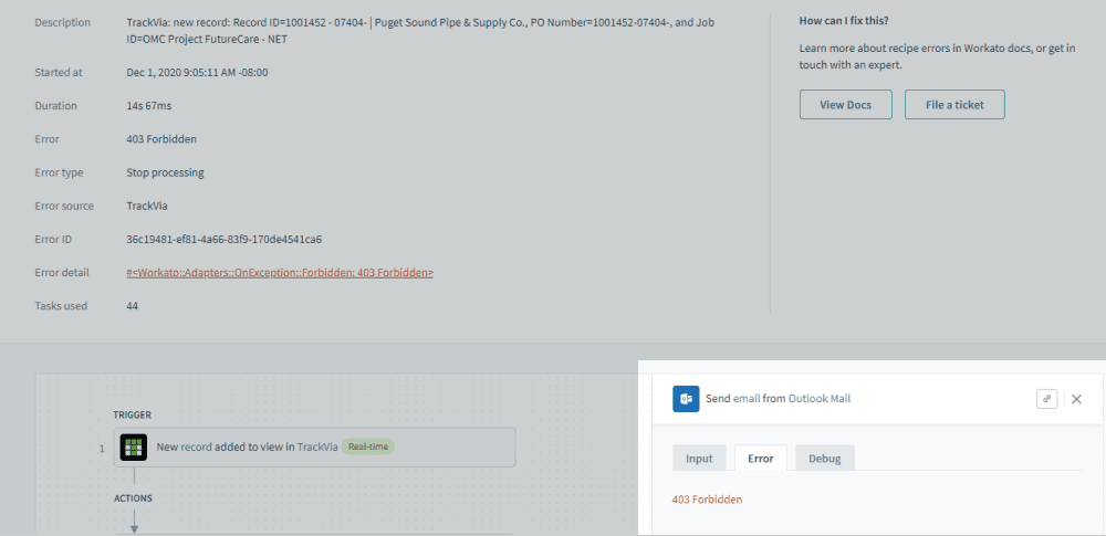 Example of 403 Forbidden error