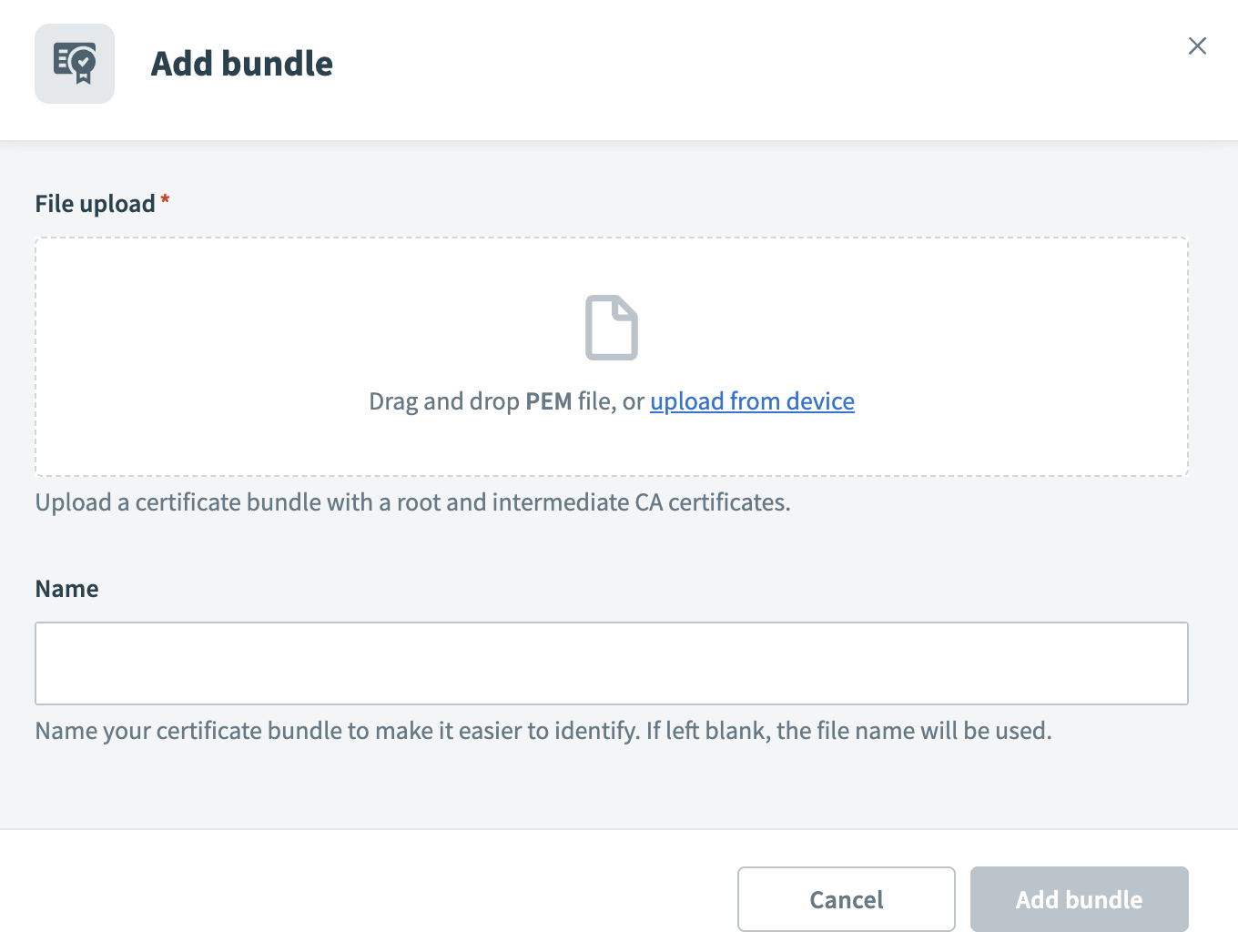Add certificate bundle