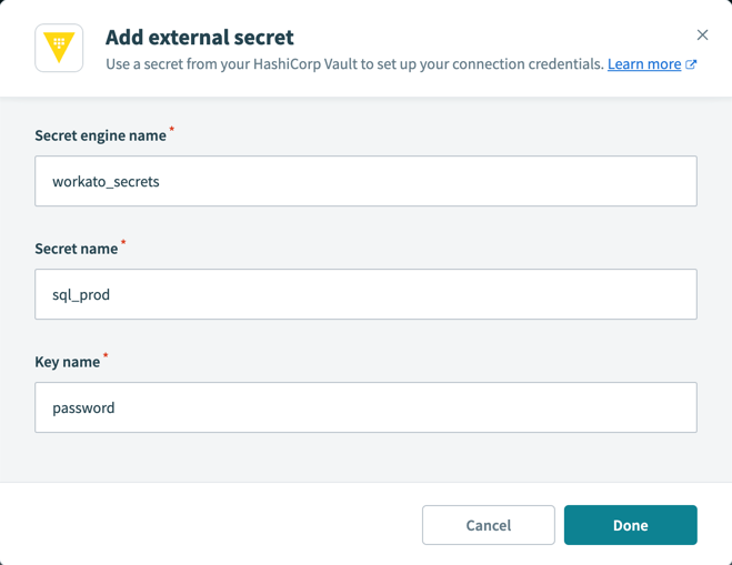 Add HashiCorp external secret