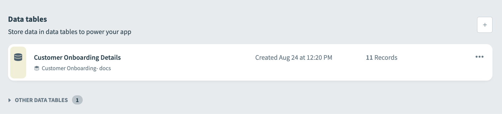 アプリビュー - データテーブル