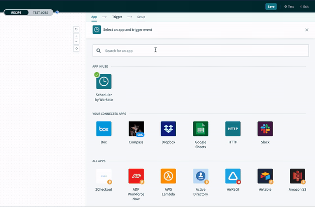 レシピのアクション