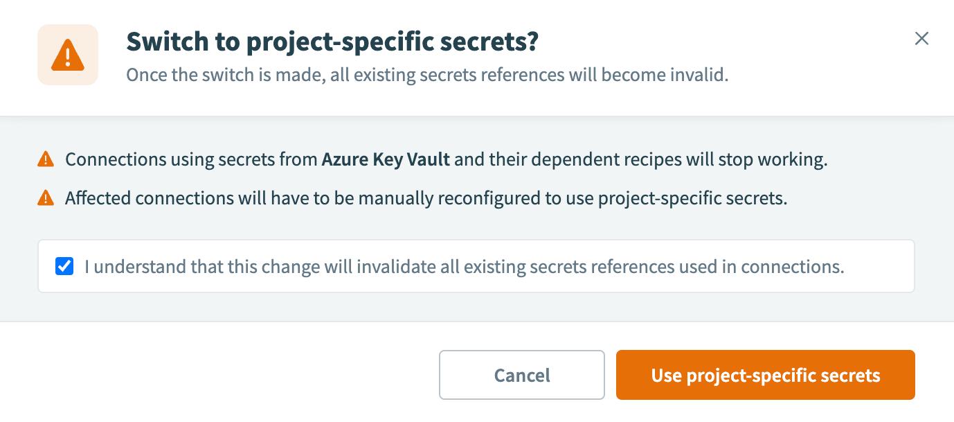 Use project-specific secrets