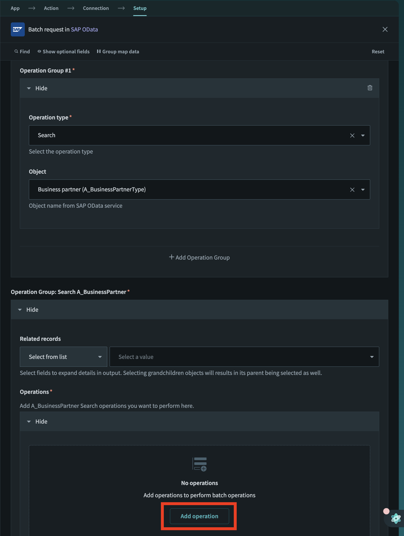 OData batch operation