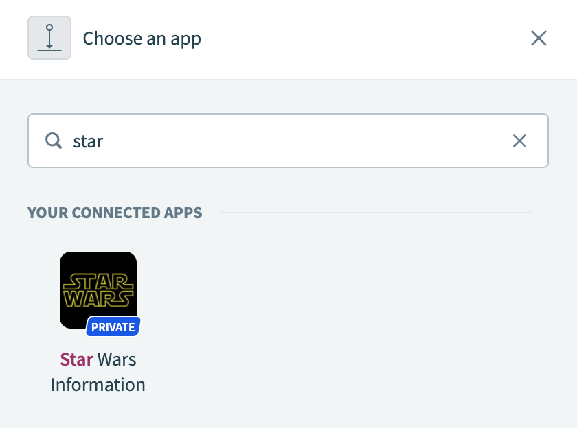 Select the Star Wars Information connector