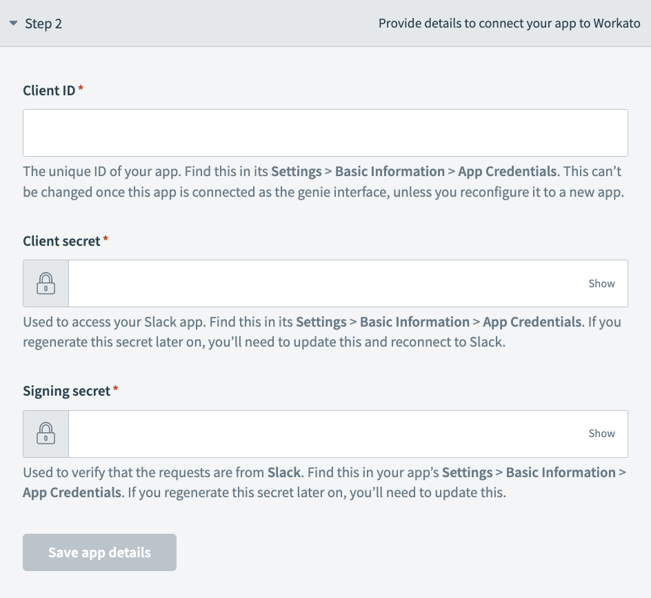 Chat interface step 2