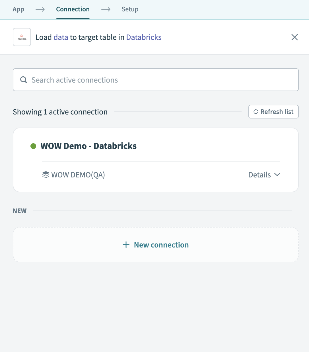 Choose a Databricks connection