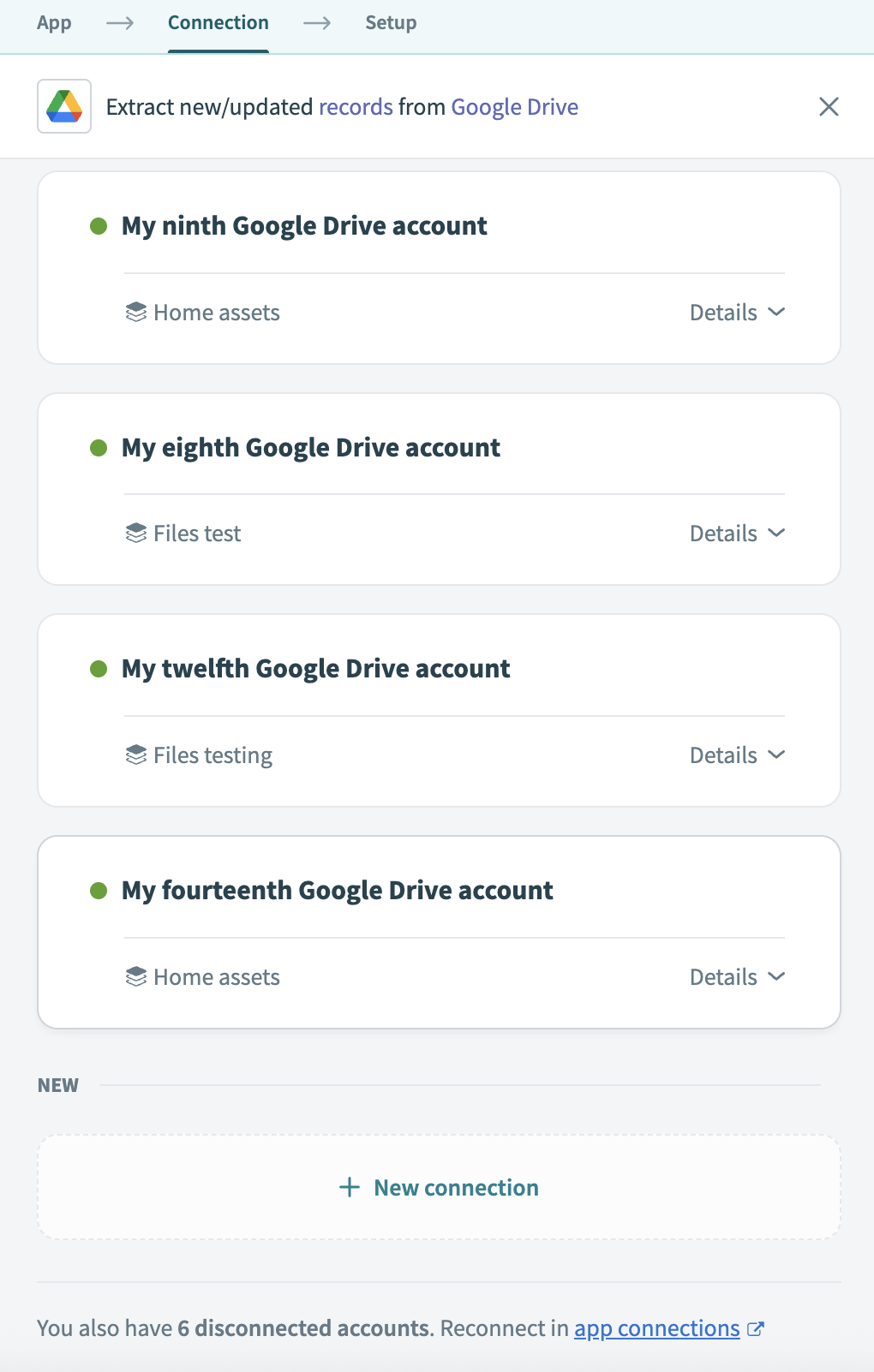 Choose a Google Drive connection