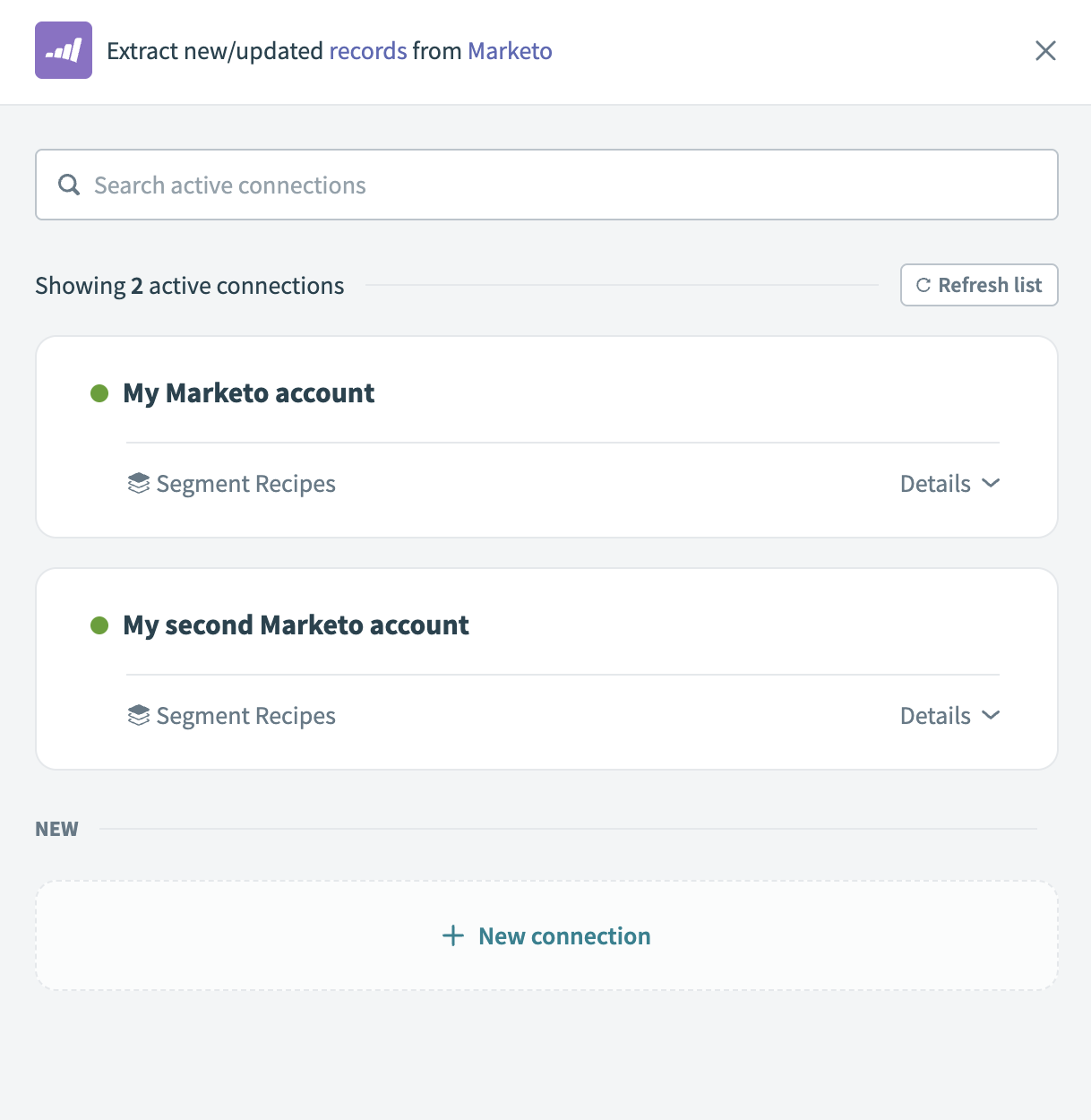 Choose a Marketo connection
