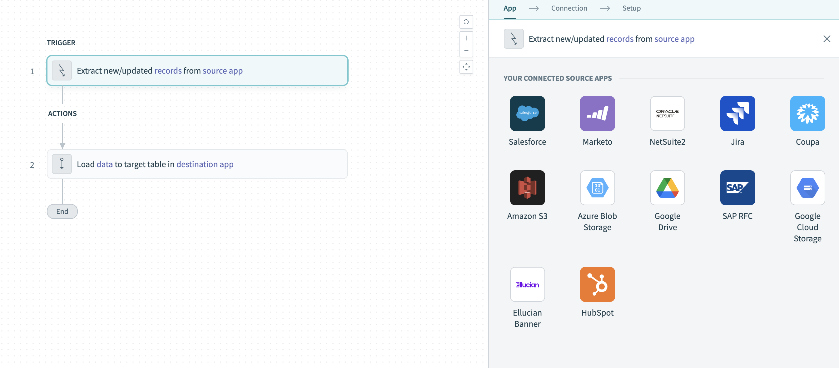 Configure the Extract new/updated records from source app trigger