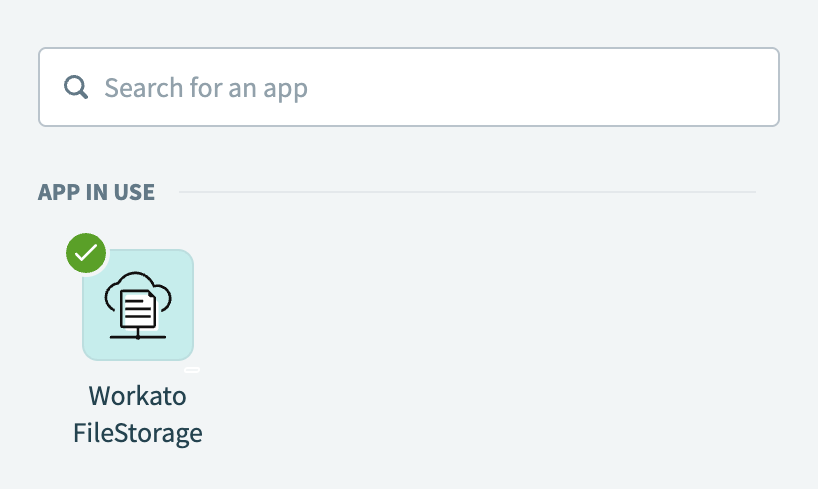 Choose Workato FileStorage