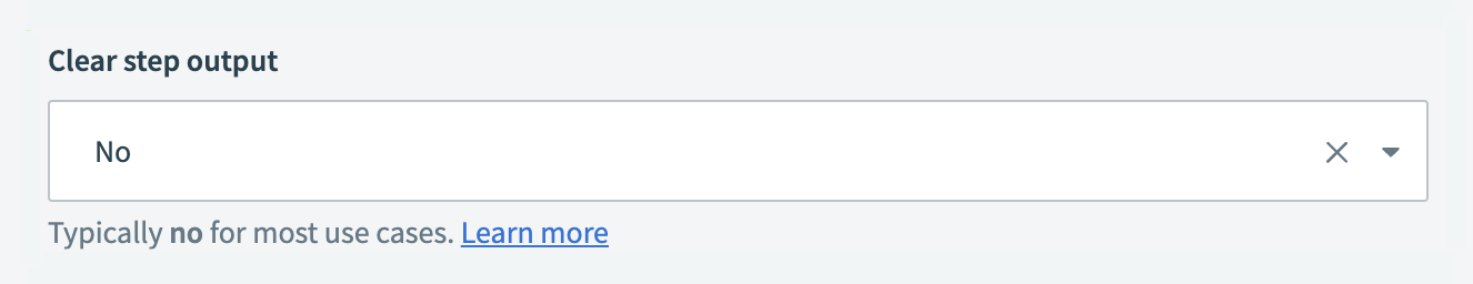 Clear step output field