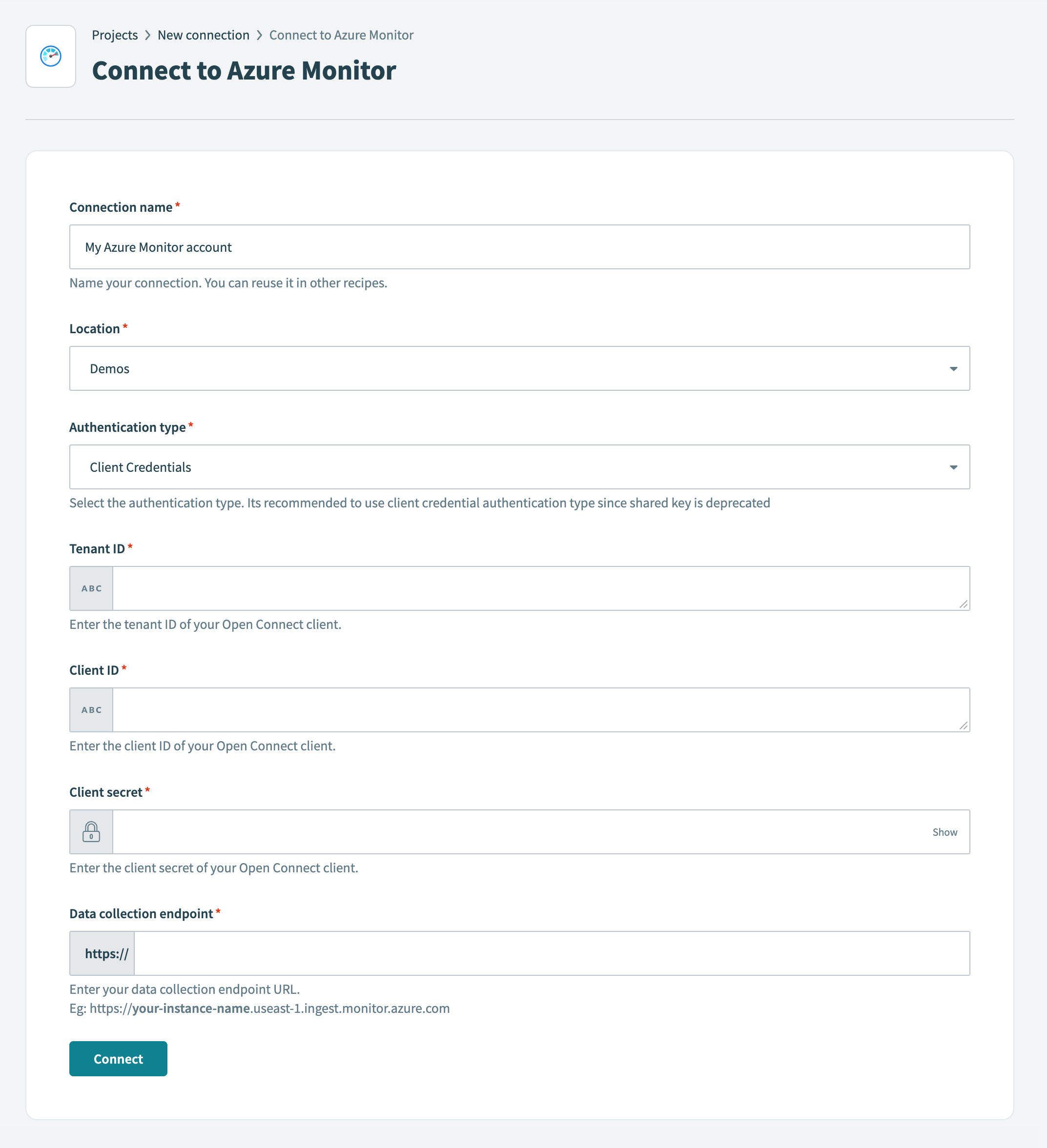 Connect to Azure Monitor