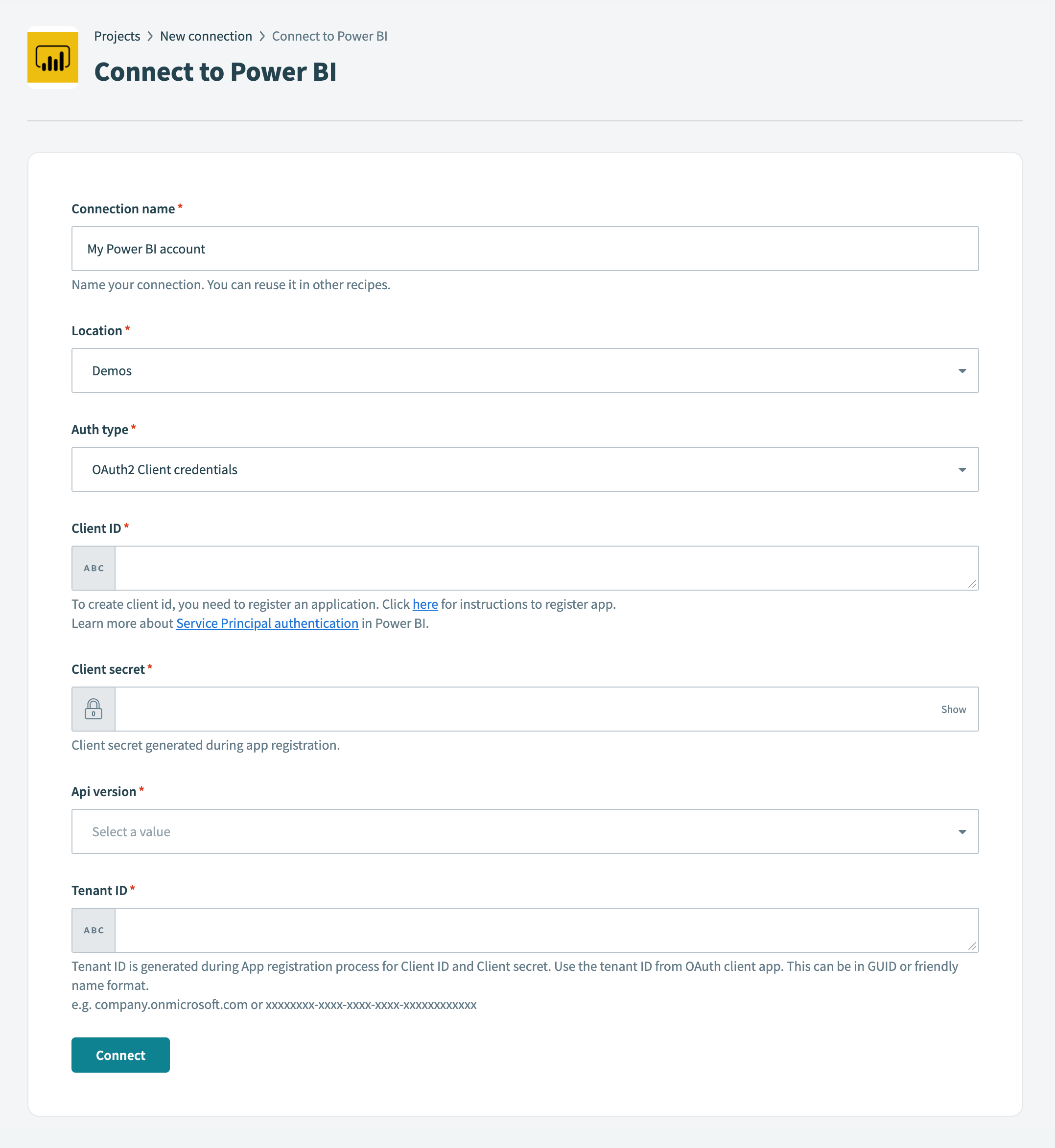 Connect to Power BI