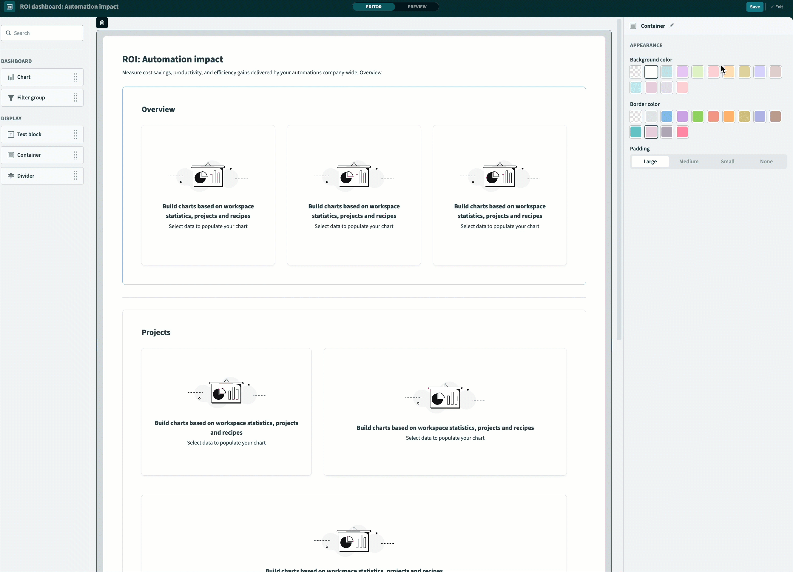 Customize container colors