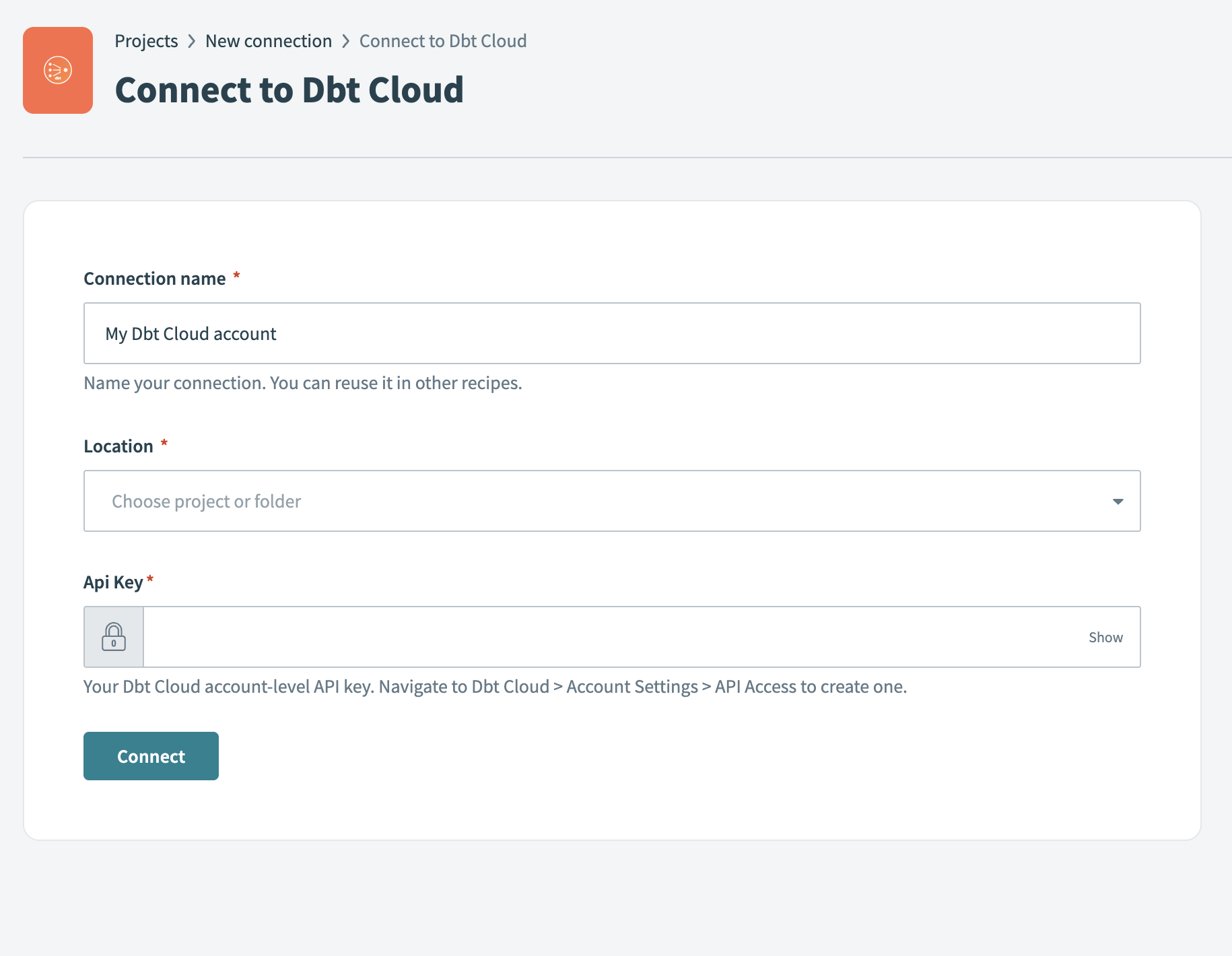 Configure Dbt Cloud connection in Workato