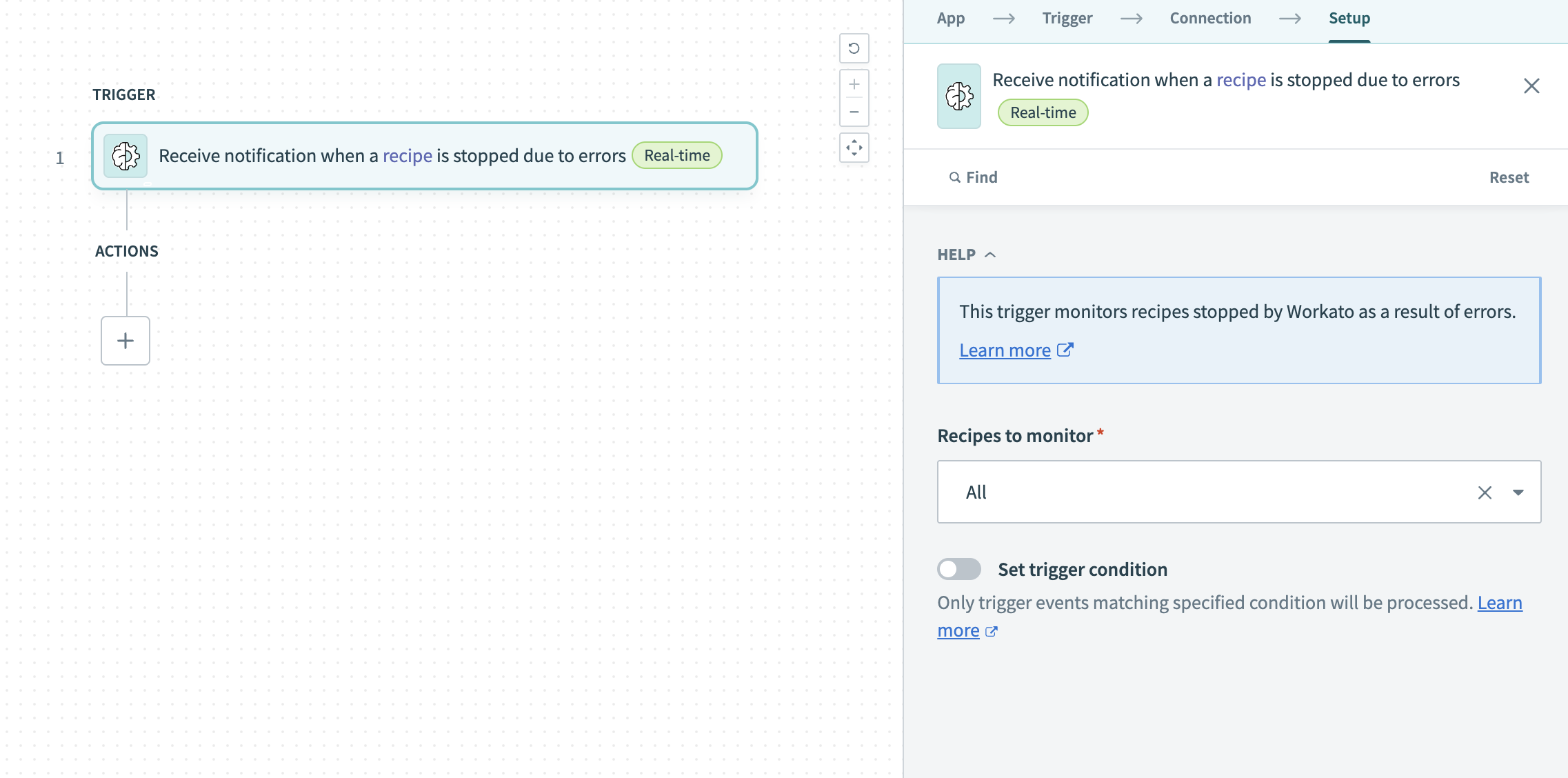 Configure the Recipe stopped by Workato trigger