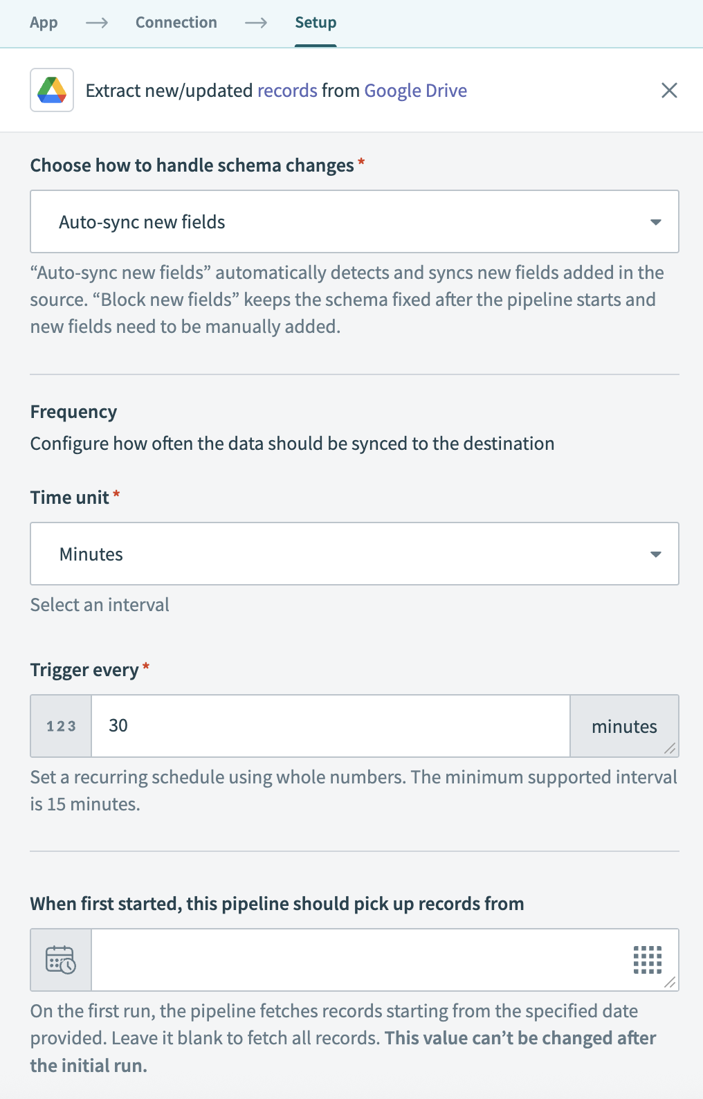 Configure sync frequency