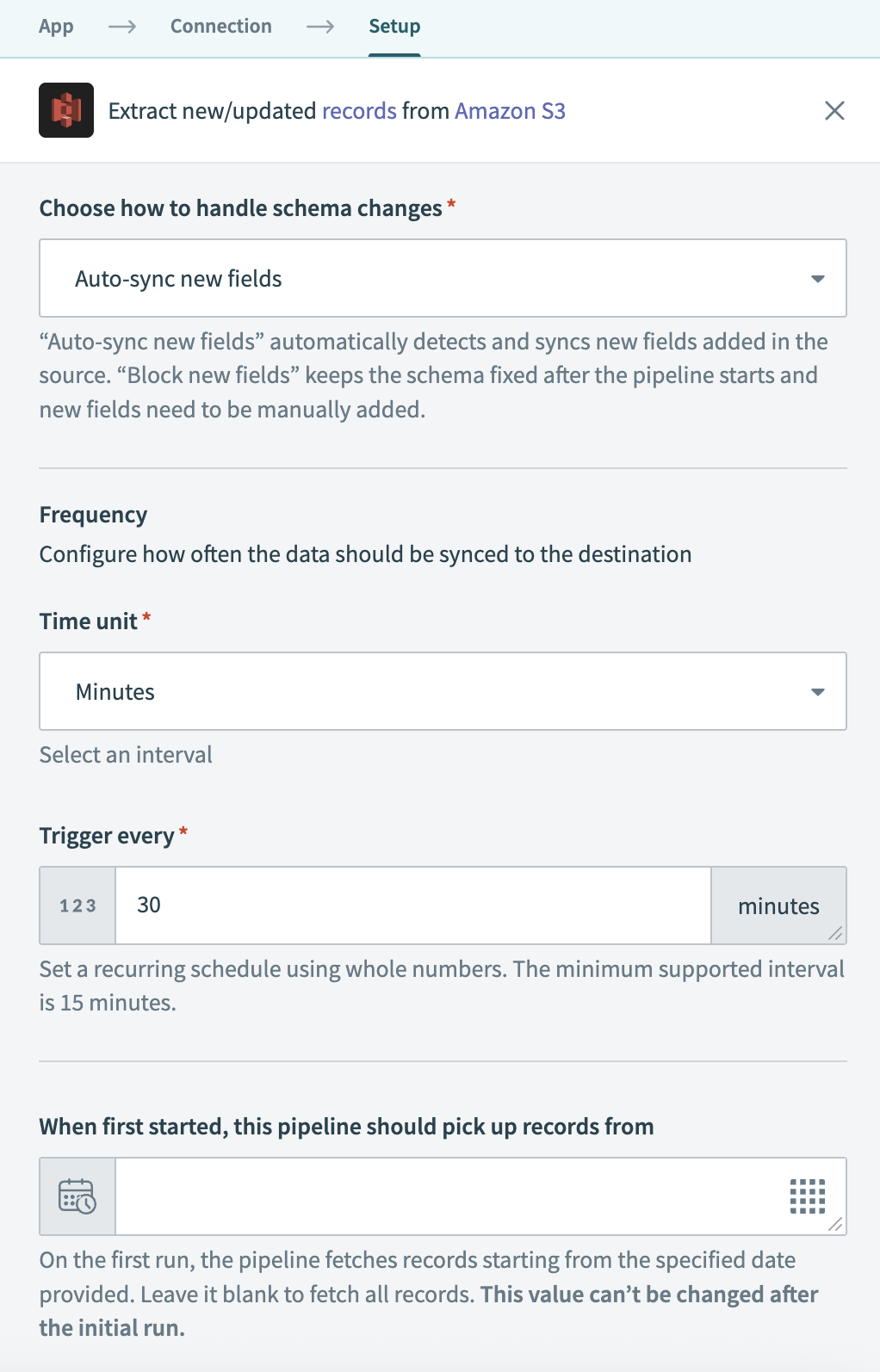 Configure sync frequency