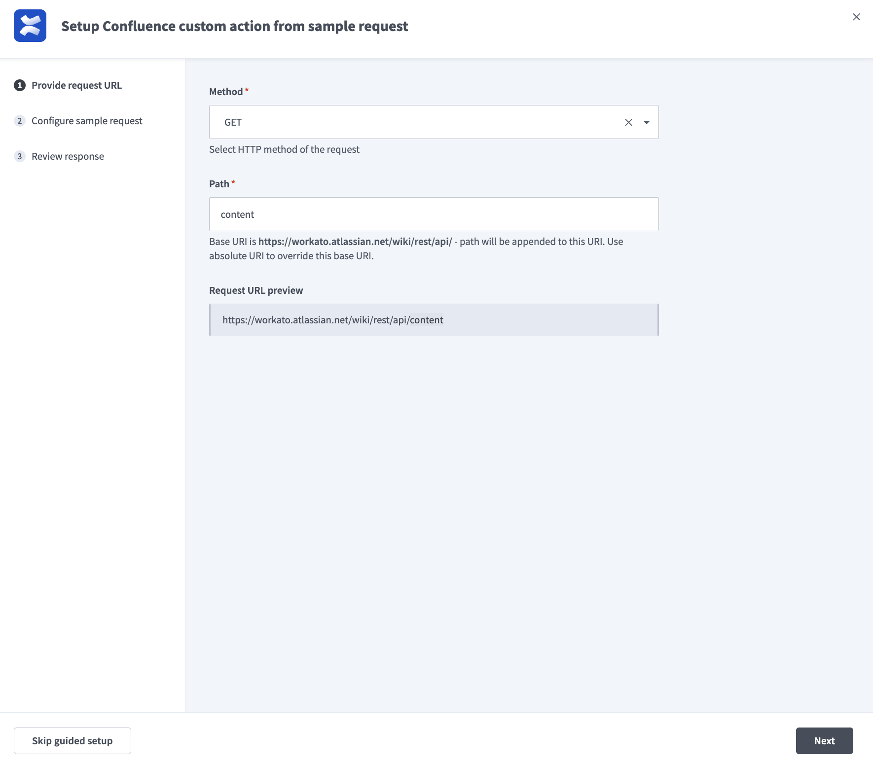 Provide your method and path