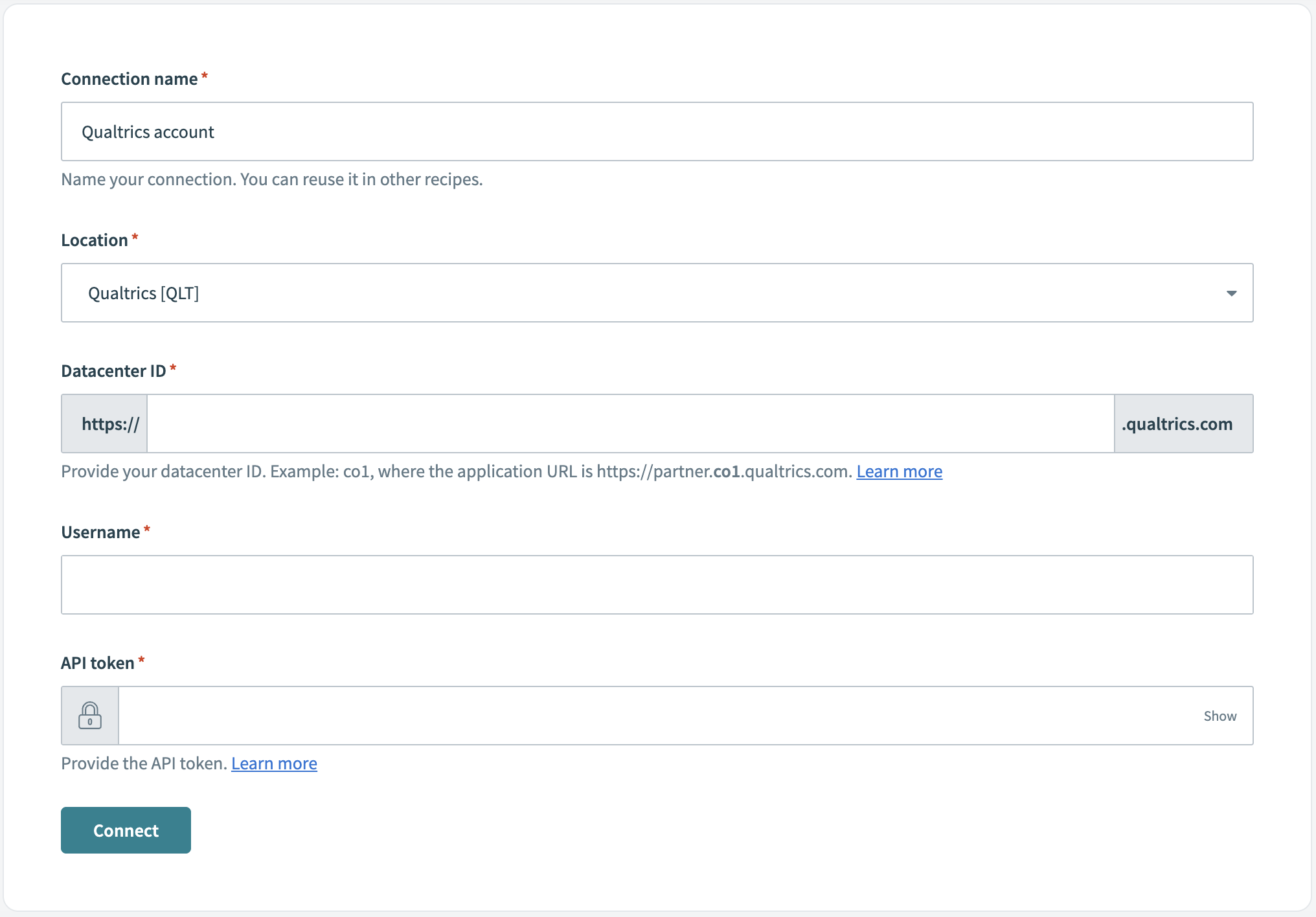 Qualtrics connection