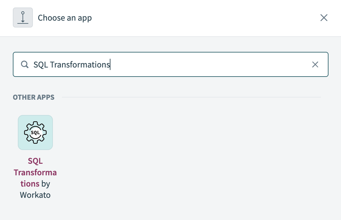 SQL Transformations utility connector