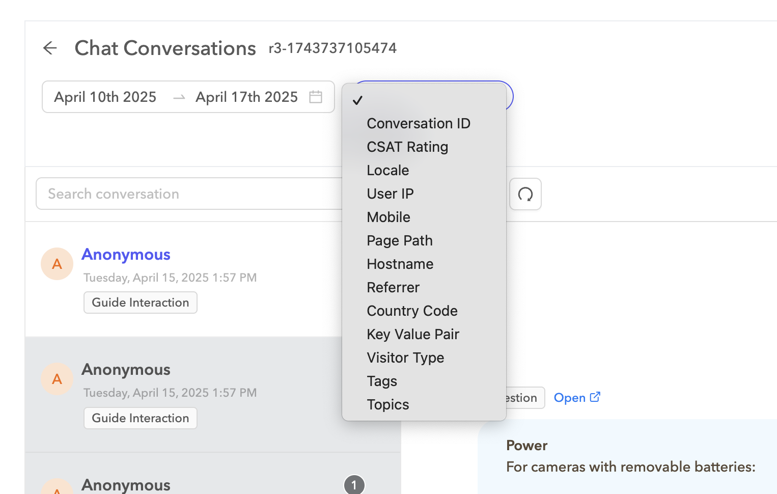 Conversation filters