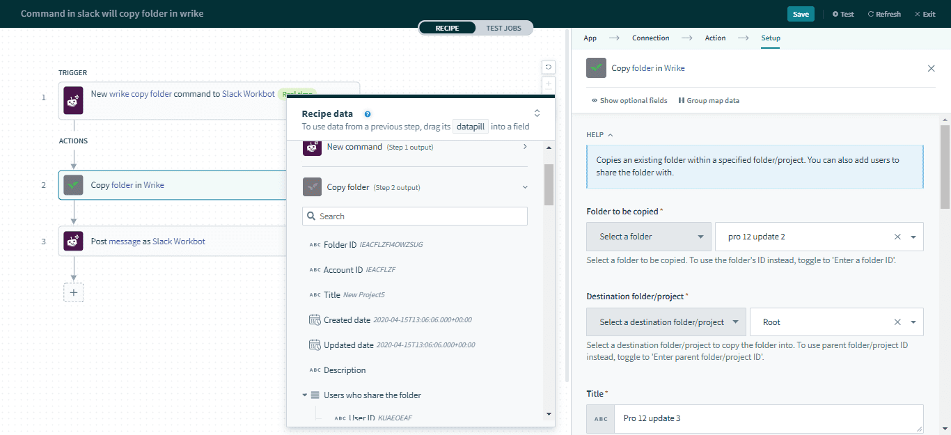 Copy folder アクション