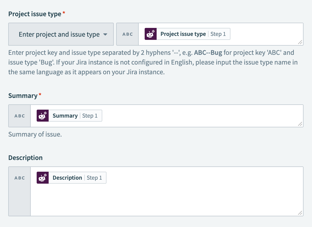 Configure the Create issue action