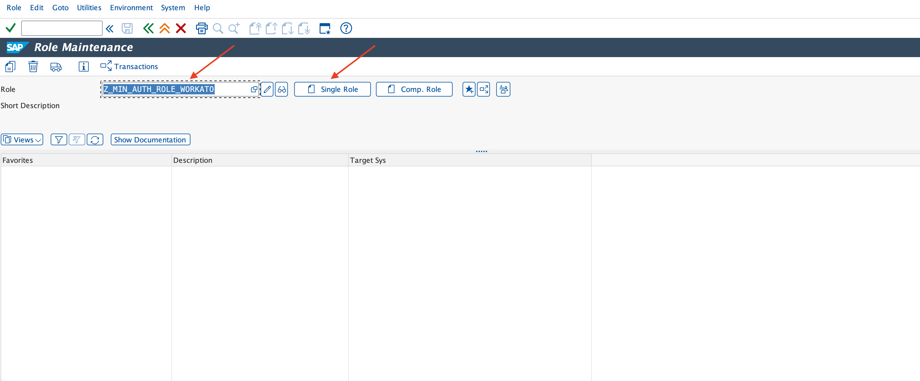 Create new role in PFCG