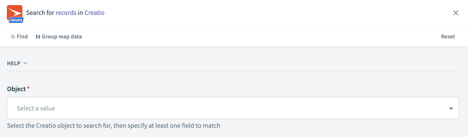 Creatio Search records action
