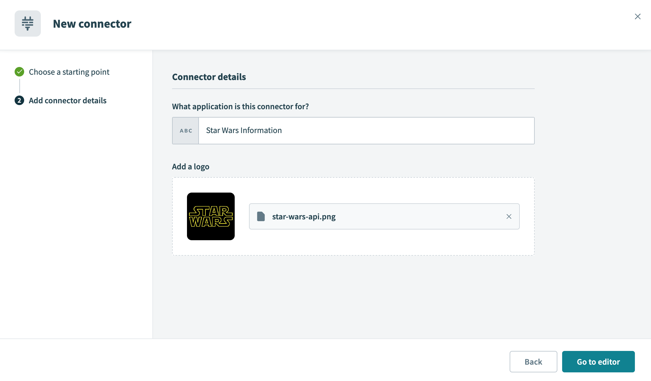 Naming your custom connector