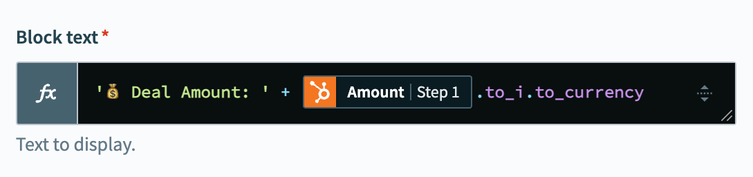 Configure the deal amount block
