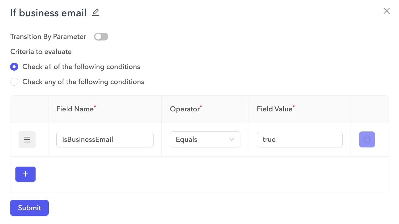 Define rule criteria