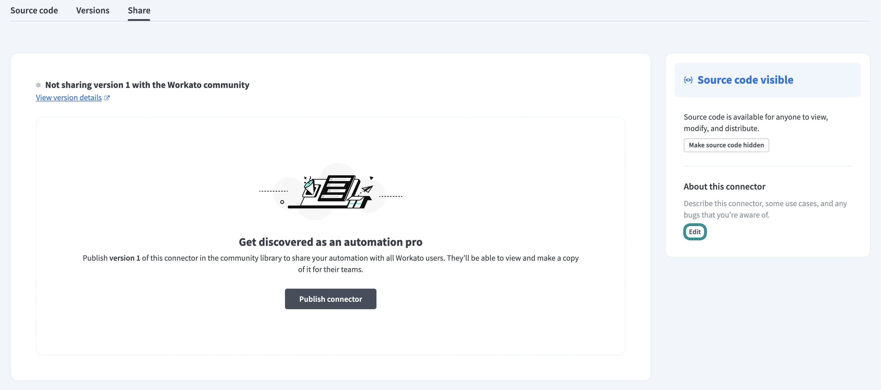Edit connector description