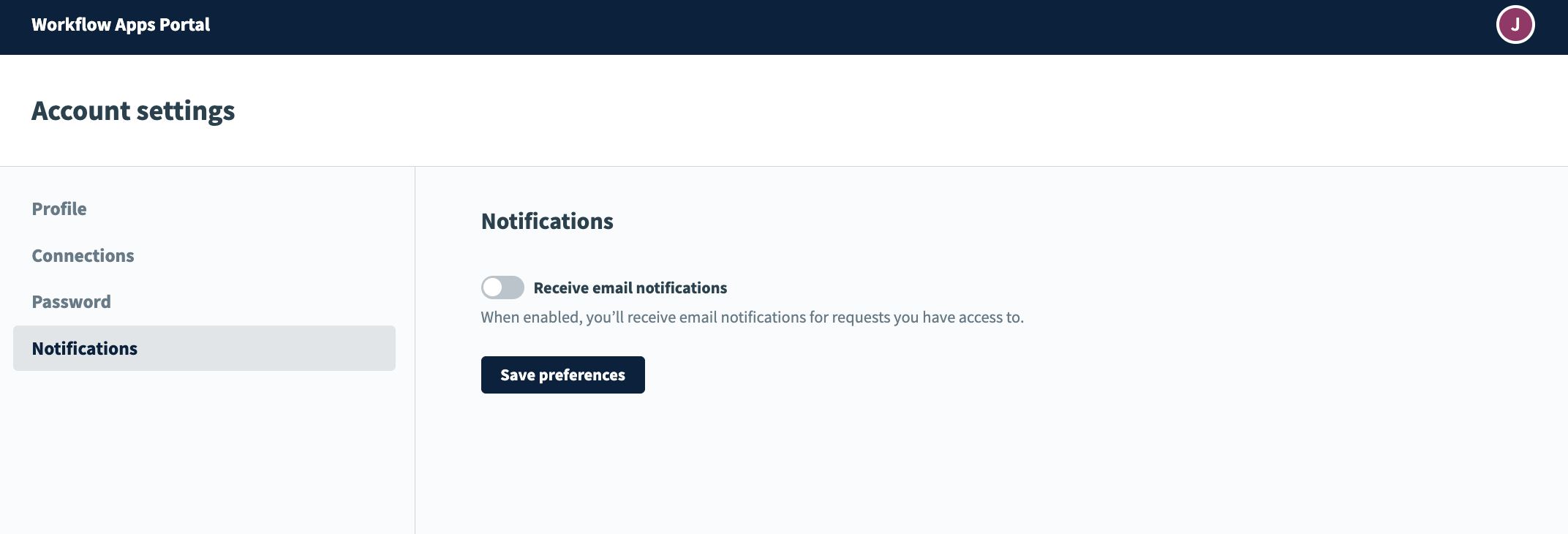 Disable email notifications